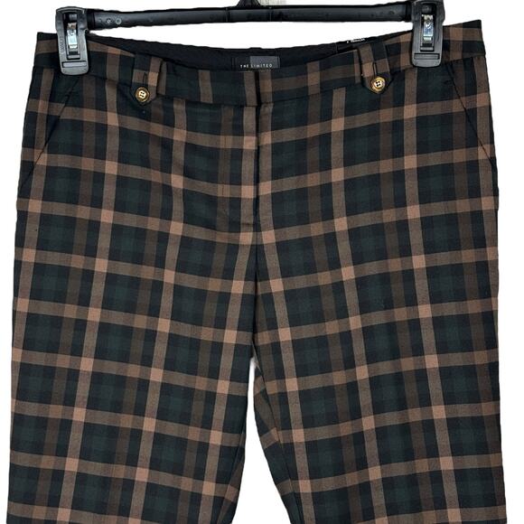 The Limited SZ 8 Ankle Pencil Dress Pants Plaid Pockets Low Waist Career Multi - Picture 2 of 9